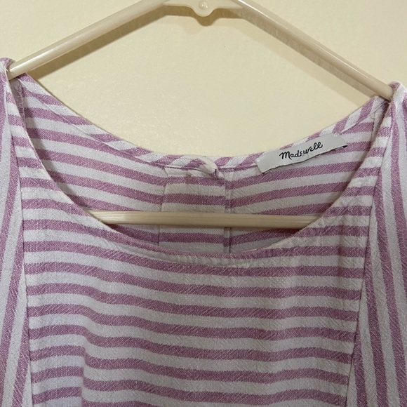 madewell linen dress button back pinkish - Picture 5 of 6